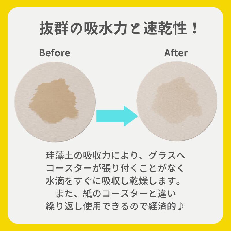 【オリジナル 珪藻土コースター 2枚セット】お好きなロゴやイラスト、お写真を印刷できるプチプラギフト!