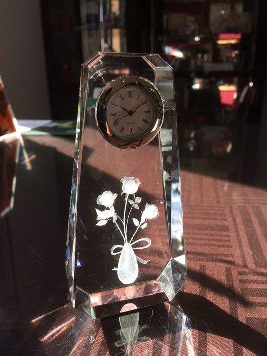 【3D彫刻】クリスタル時計