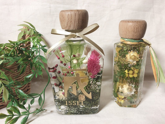 【開店祝】ハーバリウム瓶の彫刻