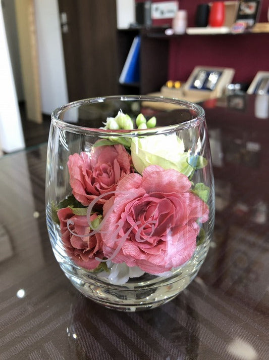 【ホワイトデーに♪】グラスにアーティフィシャルフラワー♪