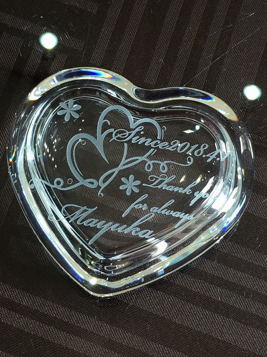 ガラスハートの小物入れ♪