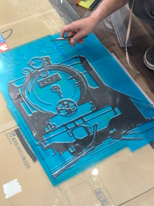 ほまれ保育園　ガラス彫刻　制作風景（１）