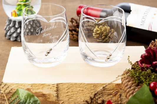 【クリスマスおすすめ】スワロフスキー付きペアグラス