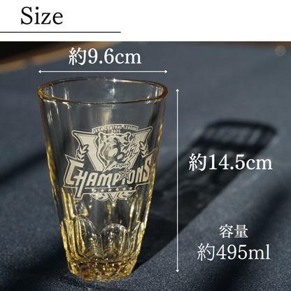 【阪神タイガース 優勝記念 焼酎グラス〈琥珀〉 印刷付き木箱入り】 当店限定の阪神承認グッズです！